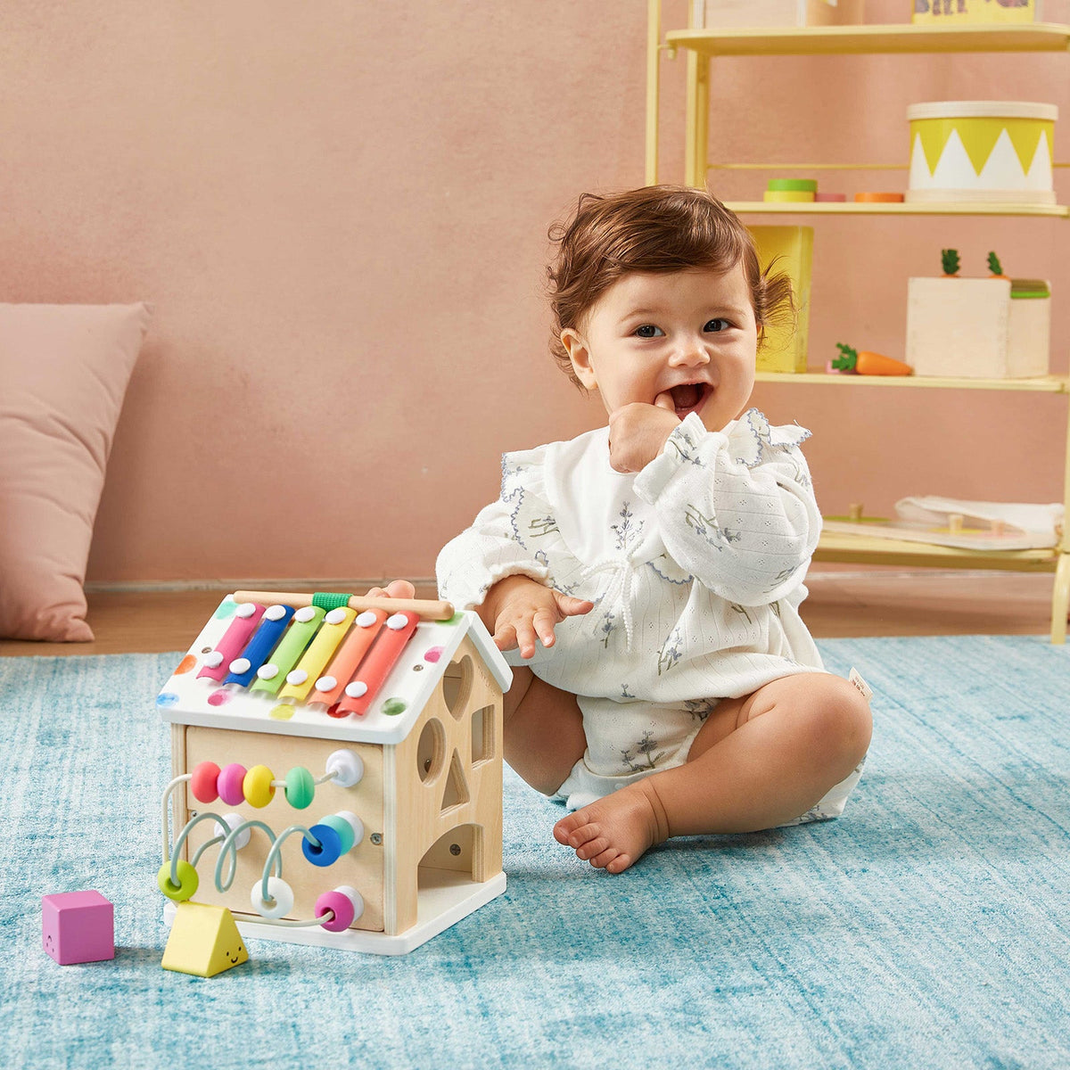 Tiny Land® Cottage Activity Cube - Rainbow - Tiny Land INC
