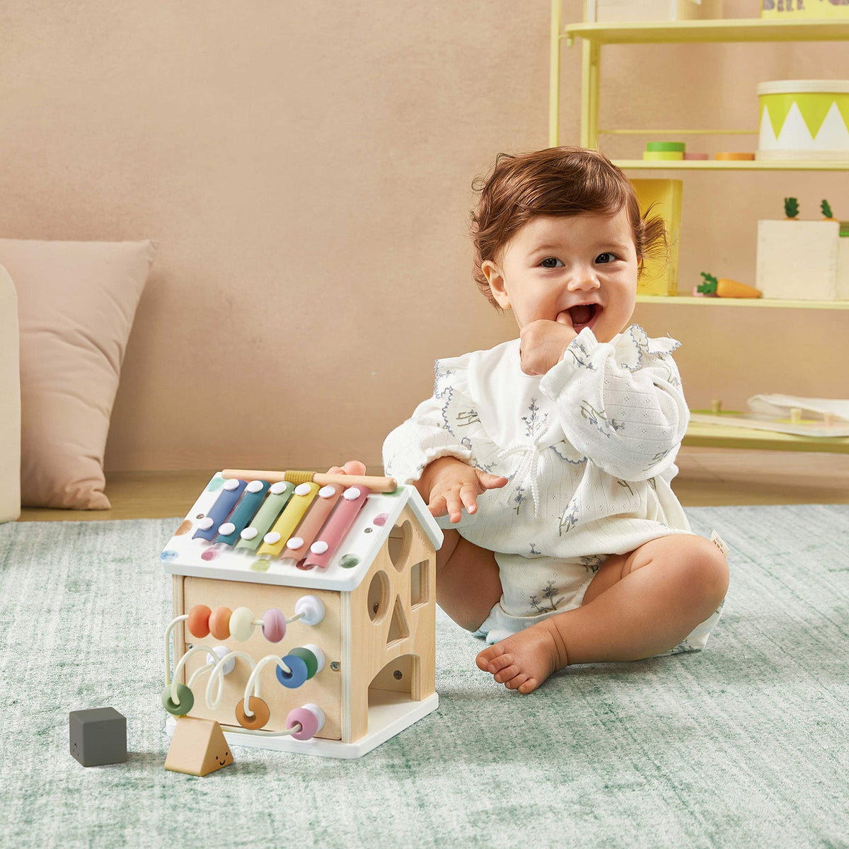 Tiny Land® Cottage Activity Cube - Morandi - Tiny Land INC