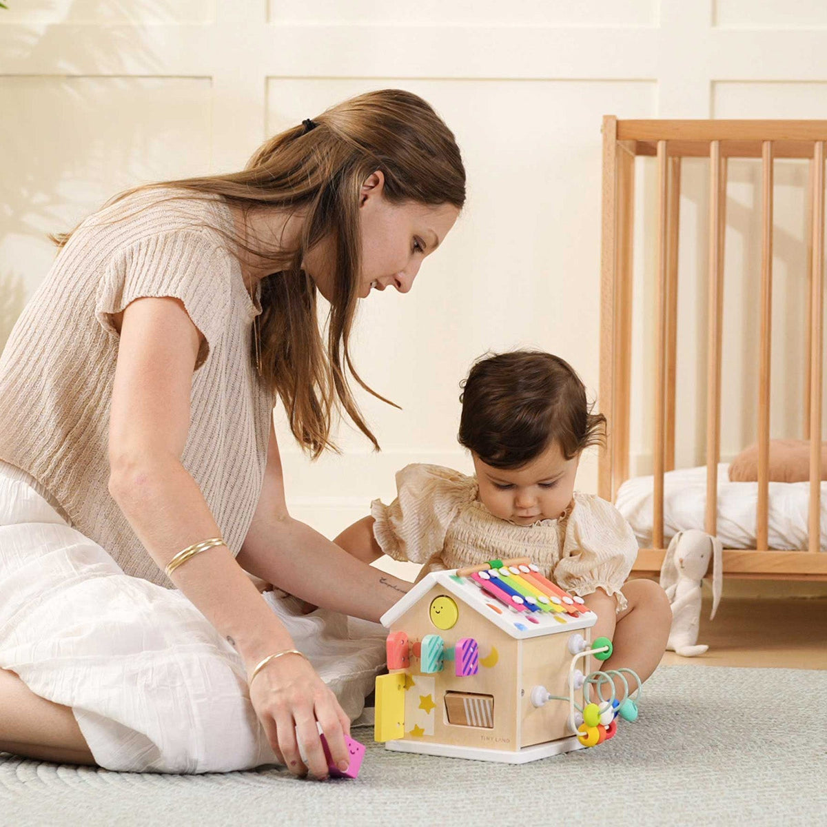 Tiny Land® Cottage Activity Cube - Rainbow - Tiny Land INC