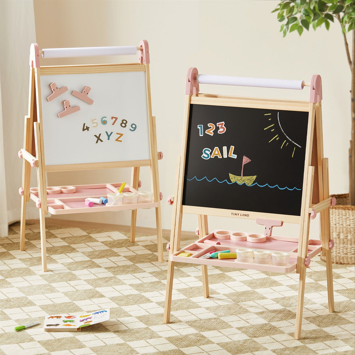 Tiny Land® Magnitales Easel for Kids - Pink - Tiny Land INC
