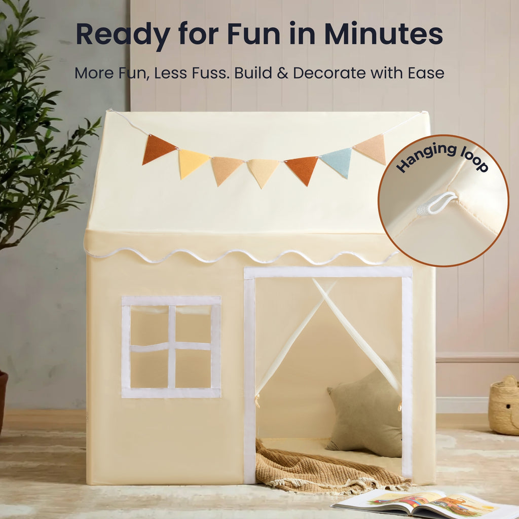 Sweet Citrus Kids Play Tent – White and Blue Indoor Playhouse