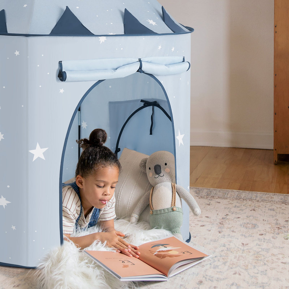 Tiny Land® Compact Adventure 3 - in - 1 Play Tunnel With no Balls - Blue - Tiny Land INC