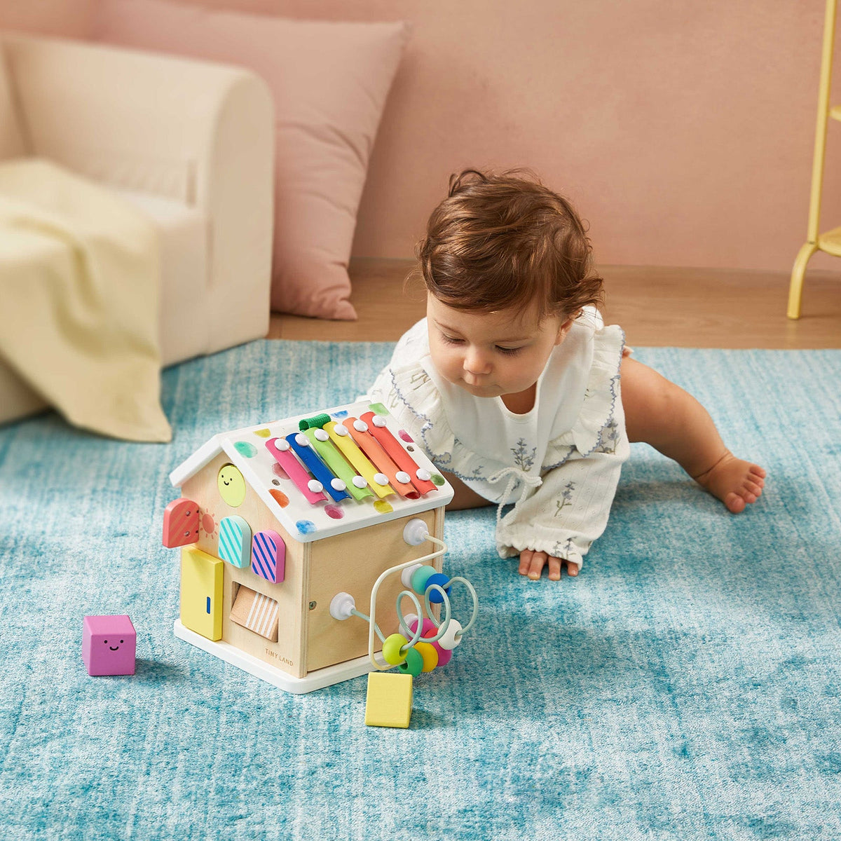 Tiny Land® Cottage Activity Cube - Rainbow - Tiny Land INC