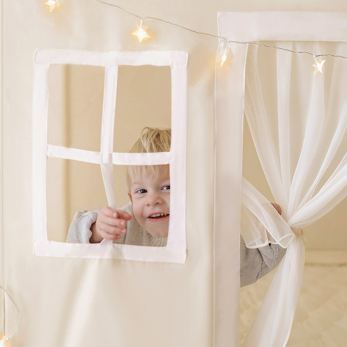 Sweet Citrus Kids Play Tent – White and Blue Indoor Playhouse