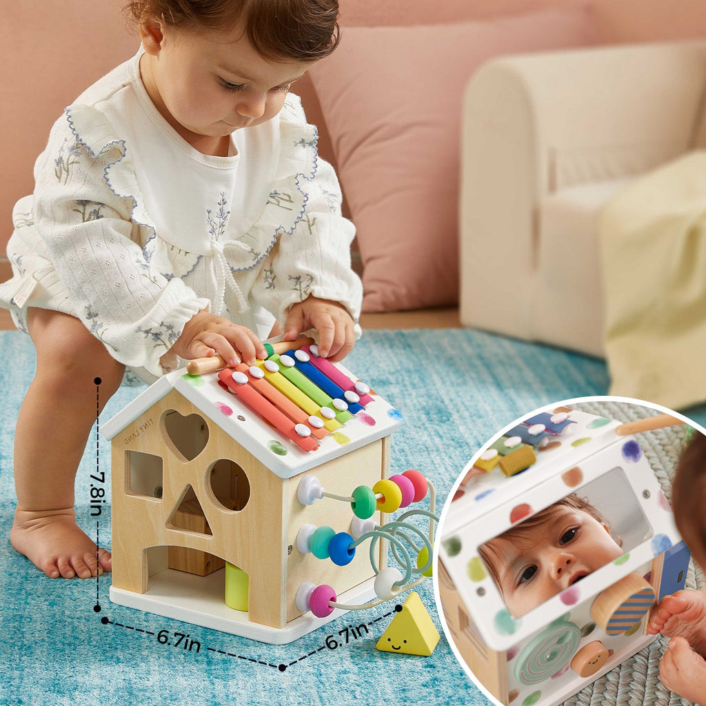 Tiny Land® Cottage Activity Cube - Rainbow - Tiny Land INC