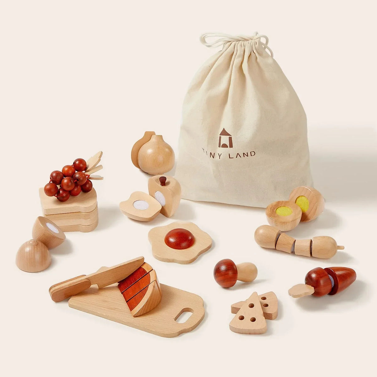 Tiny Land® Wooden Cut and Play Food Toys - Tiny Land INC