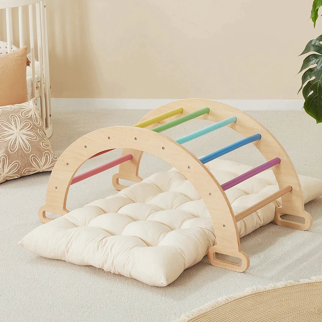 Tiny Land® 7 - in - 1 Rainbow Climbing Set with Play Pad - Tiny Land INC