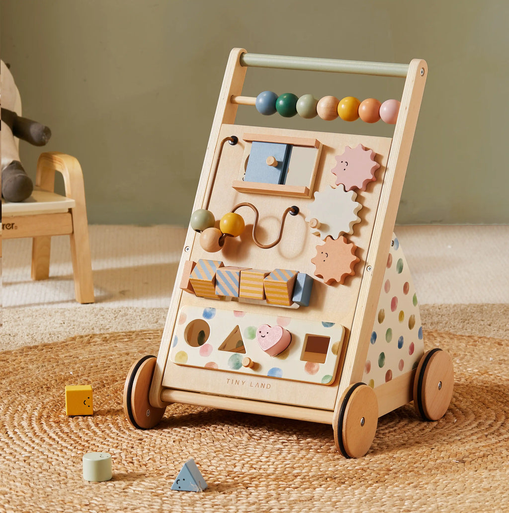 Tiny Land® Versatile Natural Wooden Baby Walker - Tiny Land INC