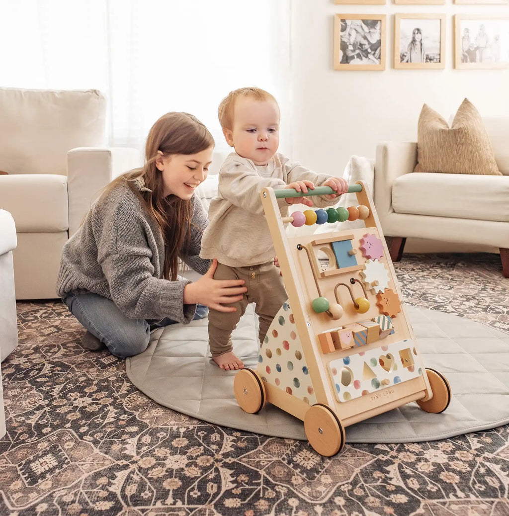 Tiny Land® Versatile Natural Wooden Baby Walker - Tiny Land INC