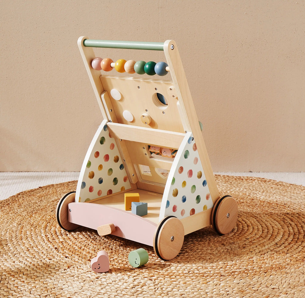 Tiny Land® Versatile Natural Wooden Baby Walker - Tiny Land INC