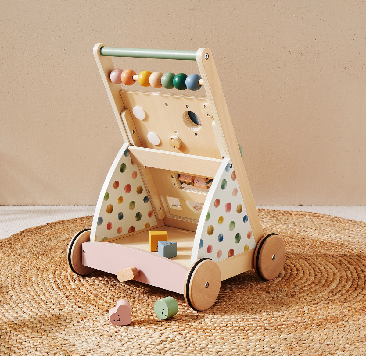 Tiny Land® Versatile Natural Wooden Baby Walker - Tiny Land INC