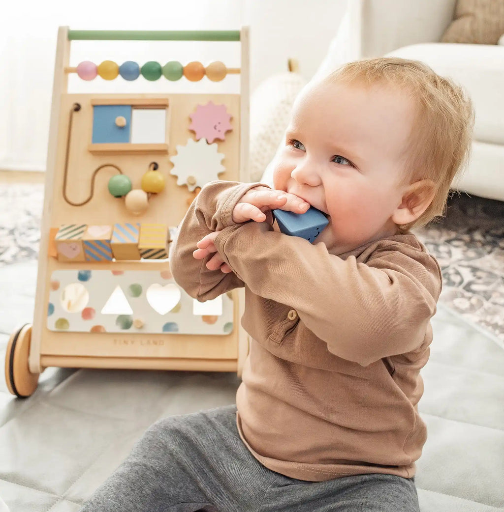 Tiny Land® Versatile Natural Wooden Baby Walker - Tiny Land INC