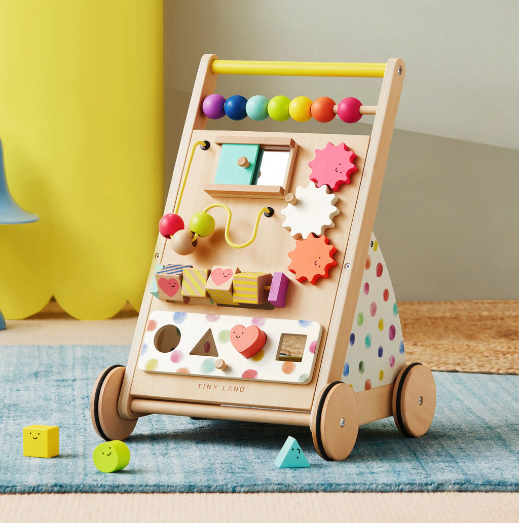Tiny Land® Premium Natural Wooden Activity Walker - Tiny Land INC