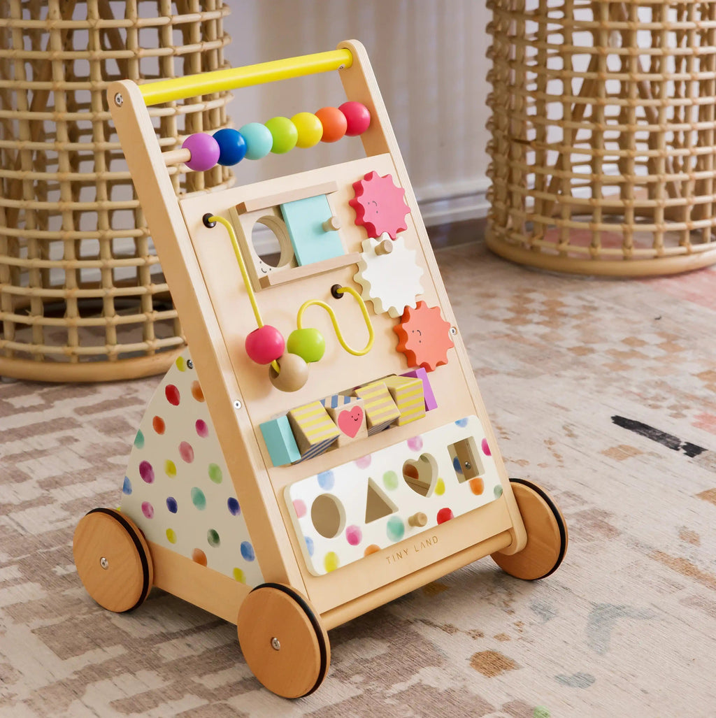 Tiny Land® Premium Natural Wooden Activity Walker - Tiny Land INC