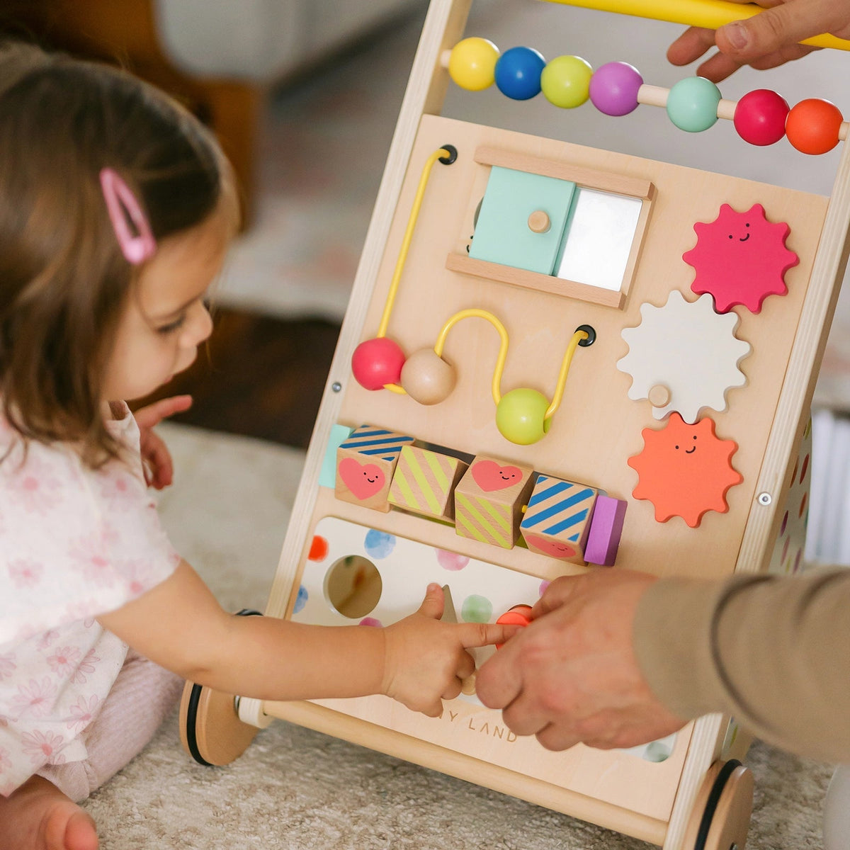 Tiny Land® Premium Natural Wooden Activity Walker - Tiny Land INC
