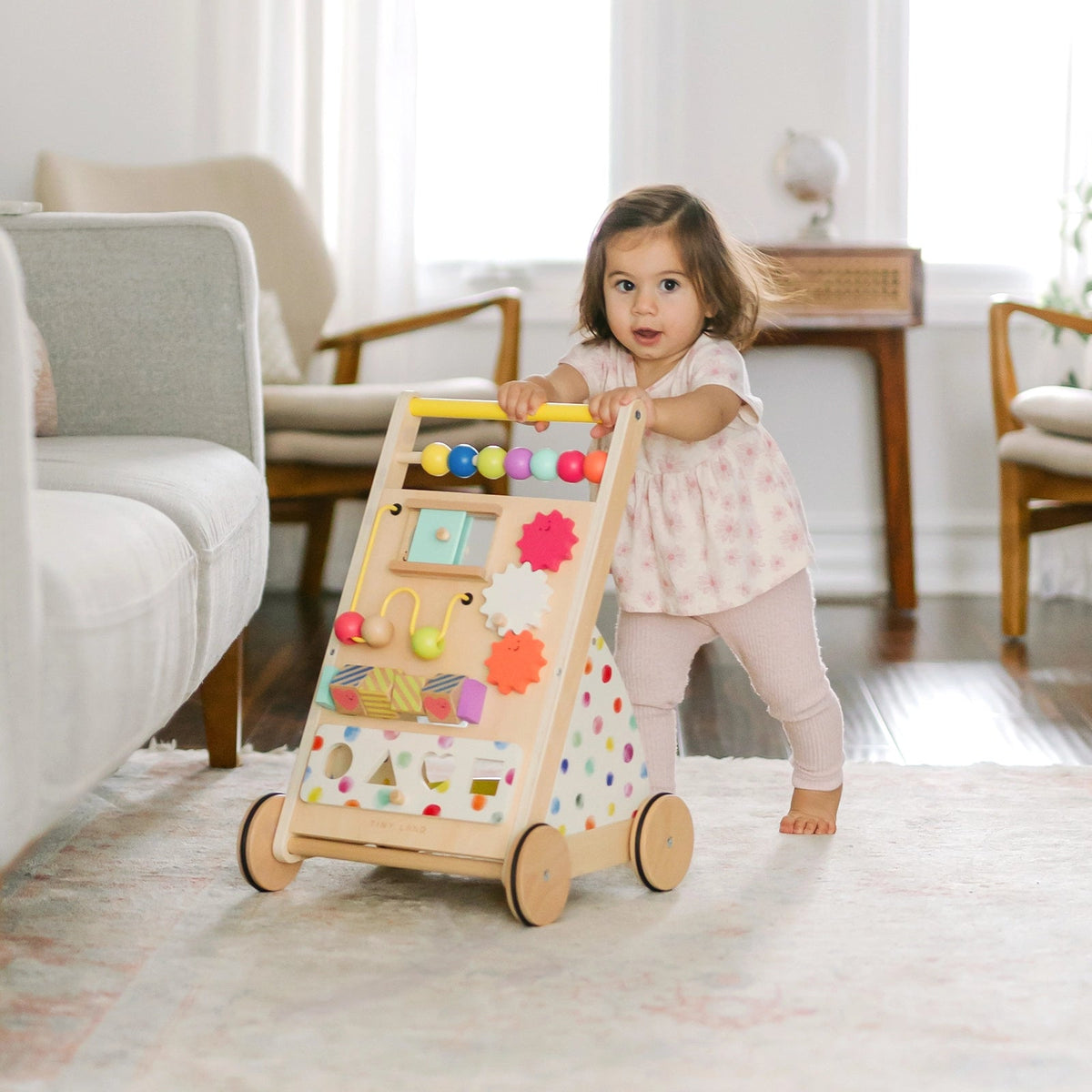 Tiny Land® Premium Natural Wooden Activity Walker - Tiny Land INC