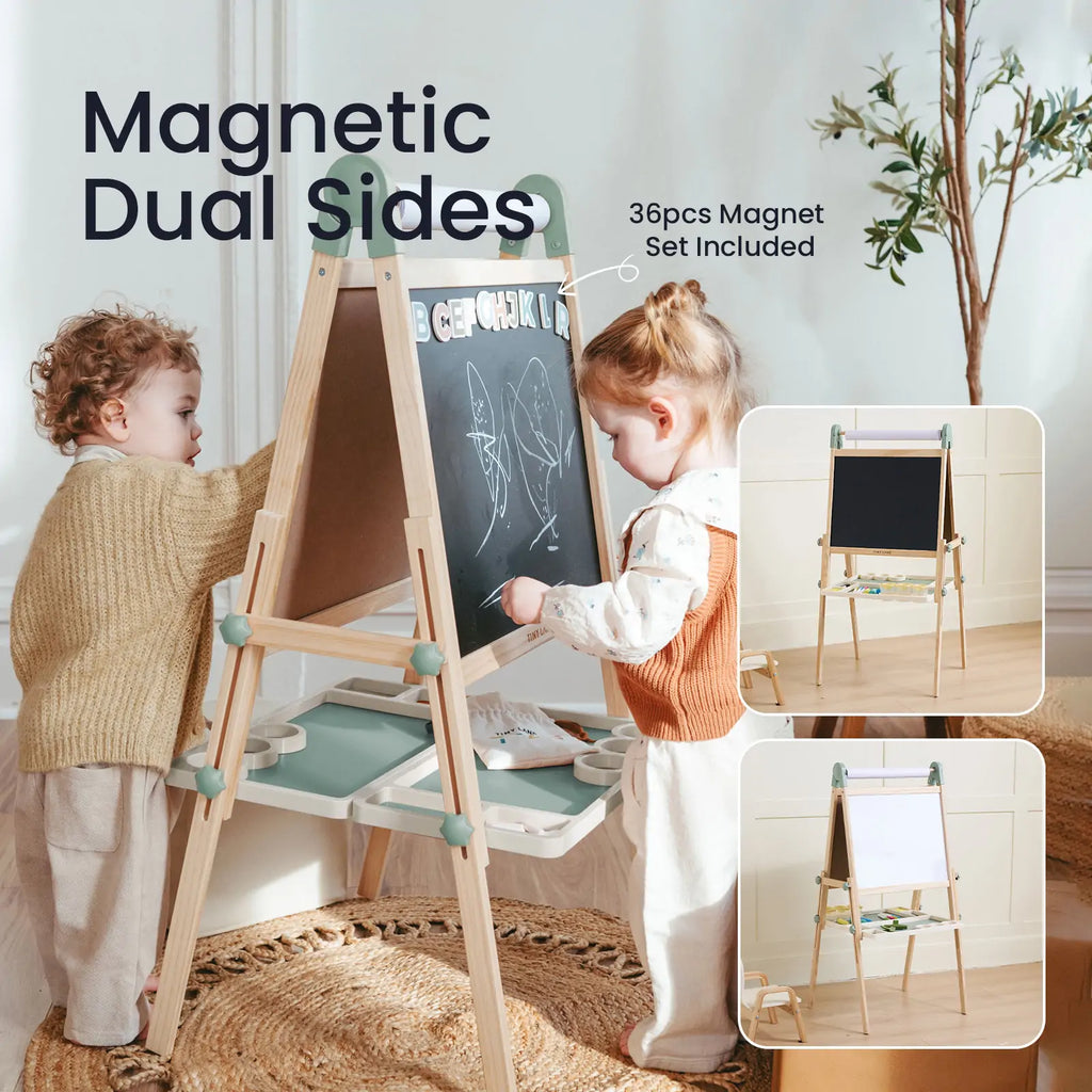 Tiny Land® Magnitales Easel for Kids - Green - Tiny Land INC