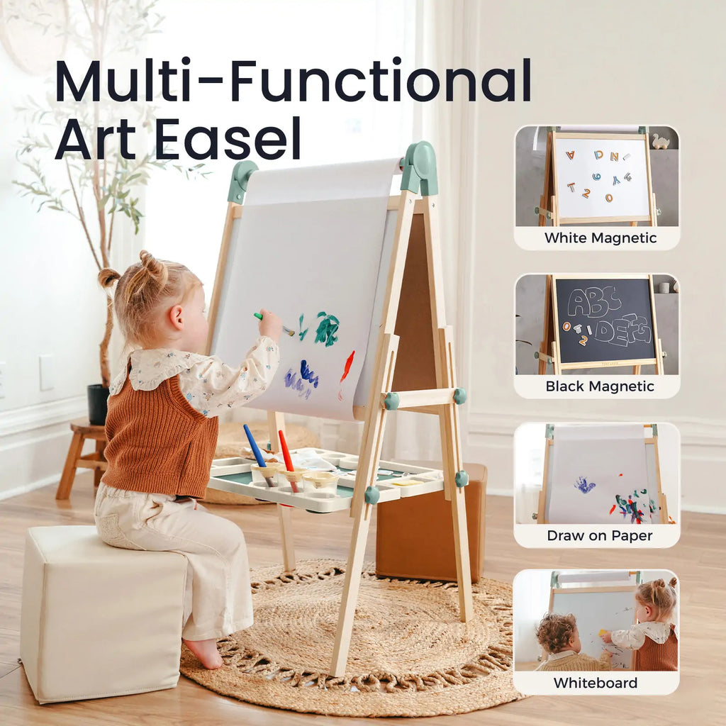 Tiny Land® Magnitales Easel for Kids - Green - Tiny Land INC