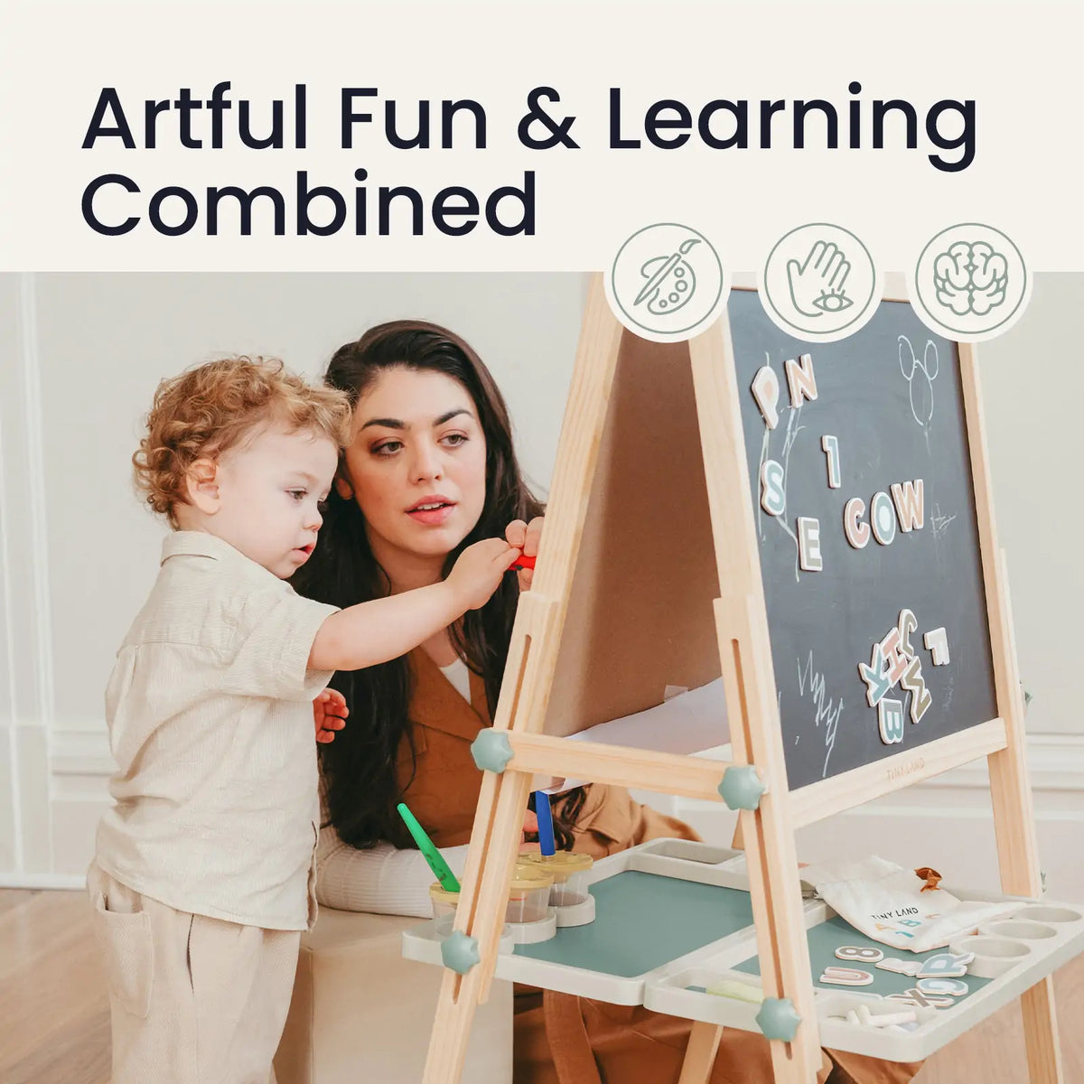 Tiny Land® Magnitales Easel for Kids - Green - Tiny Land INC