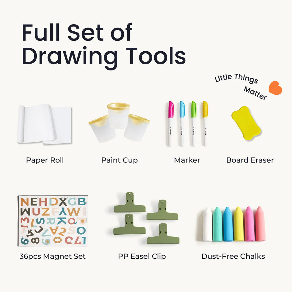 Tiny Land® Magnitales Easel for Kids - Green - Tiny Land INC