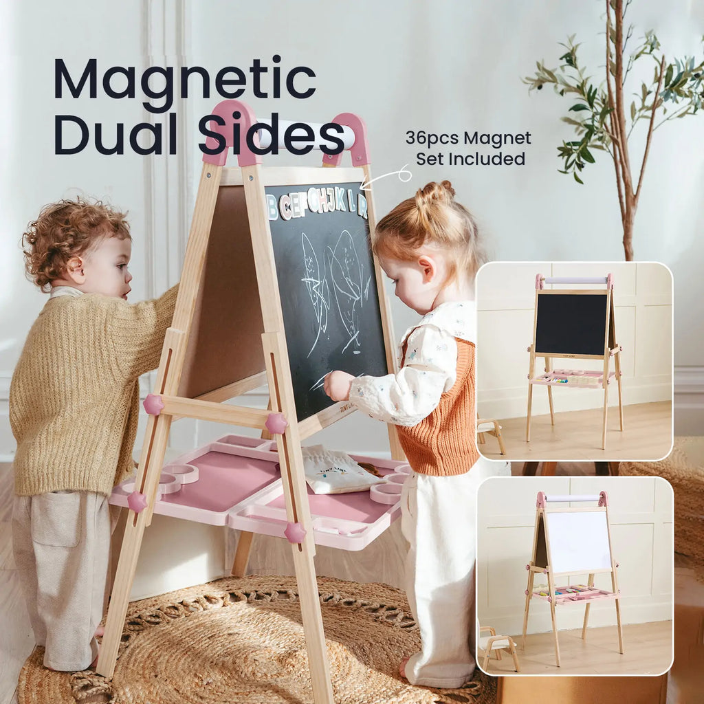 Tiny Land® Magnitales Easel for Kids - Pink - Tiny Land INC