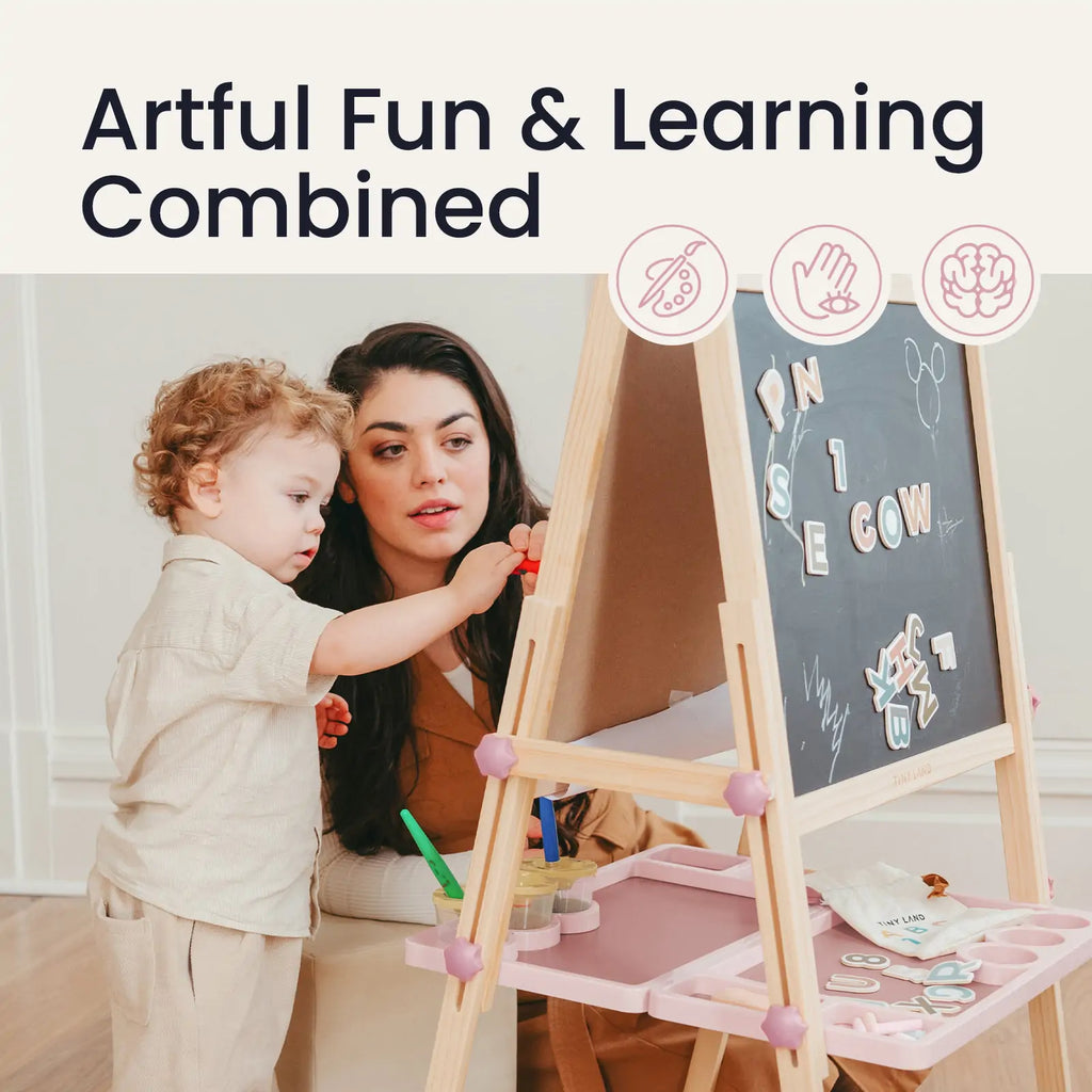Tiny Land® Magnitales Easel for Kids - Pink - Tiny Land INC