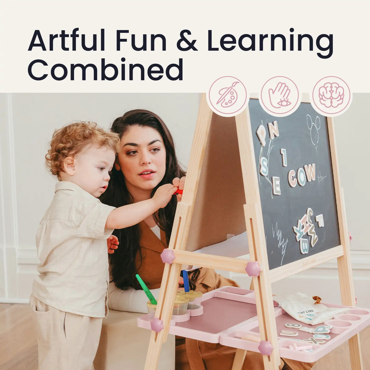 Tiny Land® Magnitales Easel for Kids - Pink - Tiny Land INC