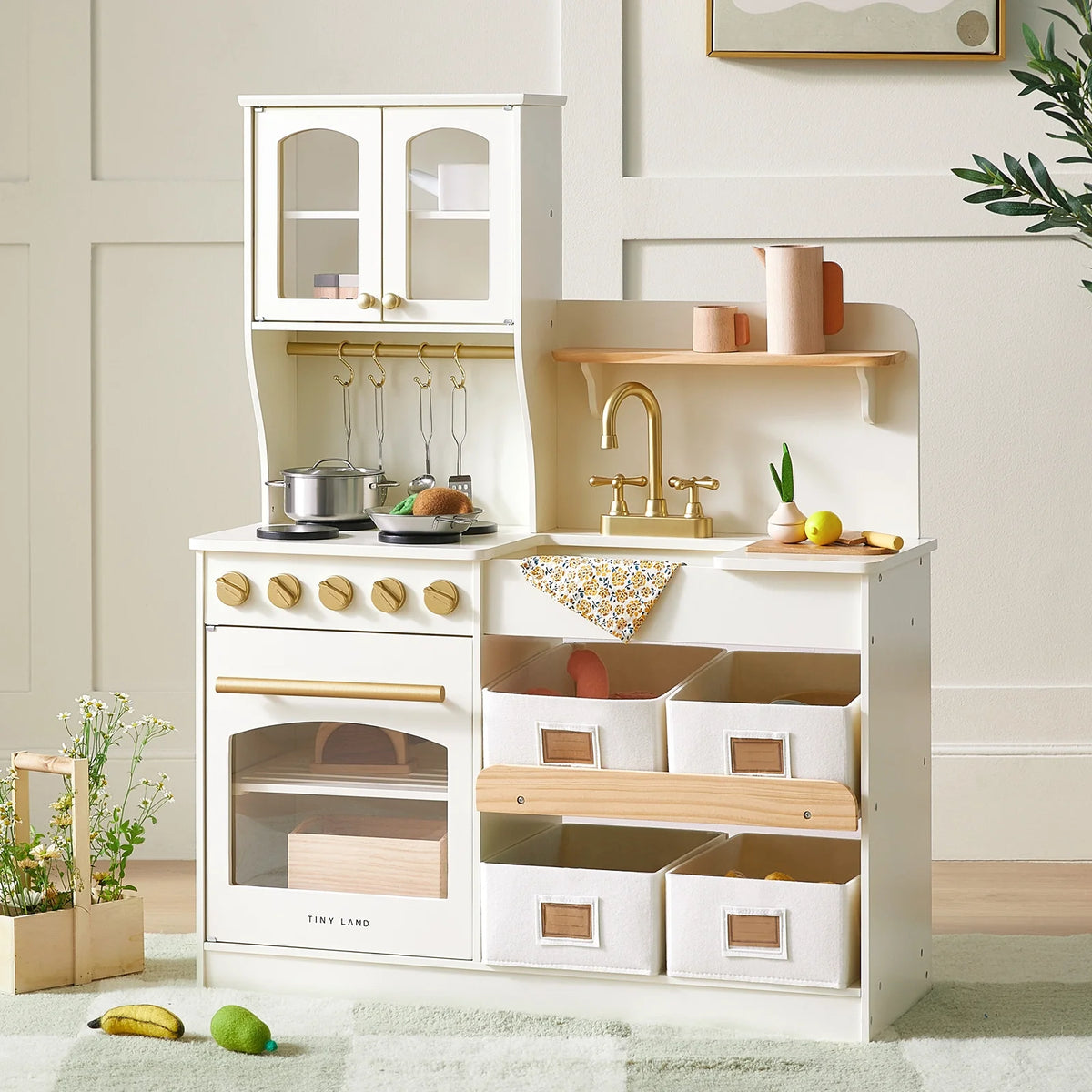 Tiny Land® Serenity Play Kitchen - Cream - Tiny Land INC