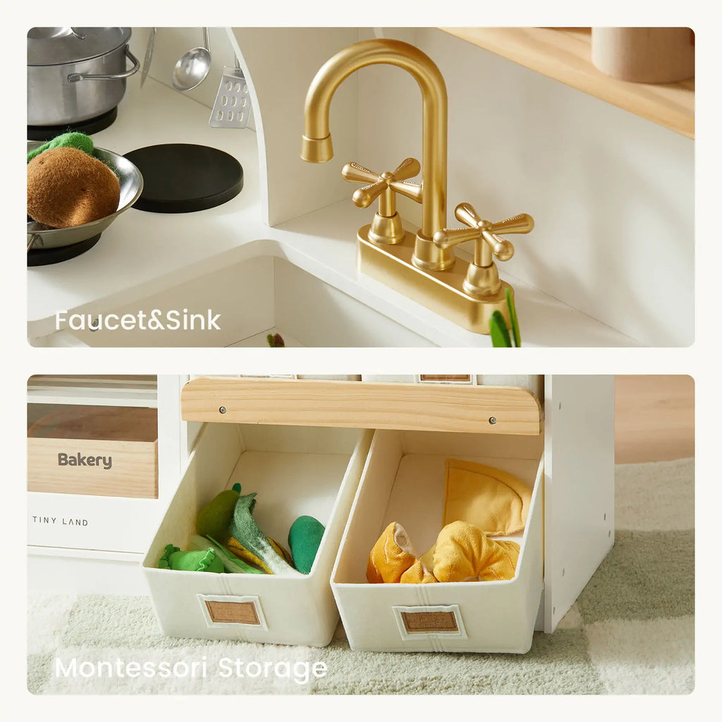 Tiny Land® Serenity Kitchen & Fridge Set - Cream - Tiny Land INC
