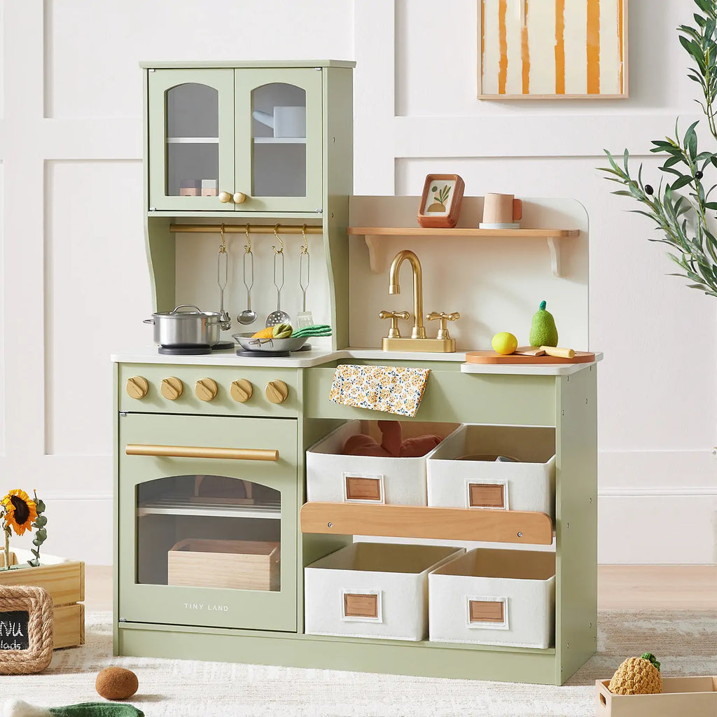 Tiny Land® Serenity Play Kitchen - Sage Green - Tiny Land INC