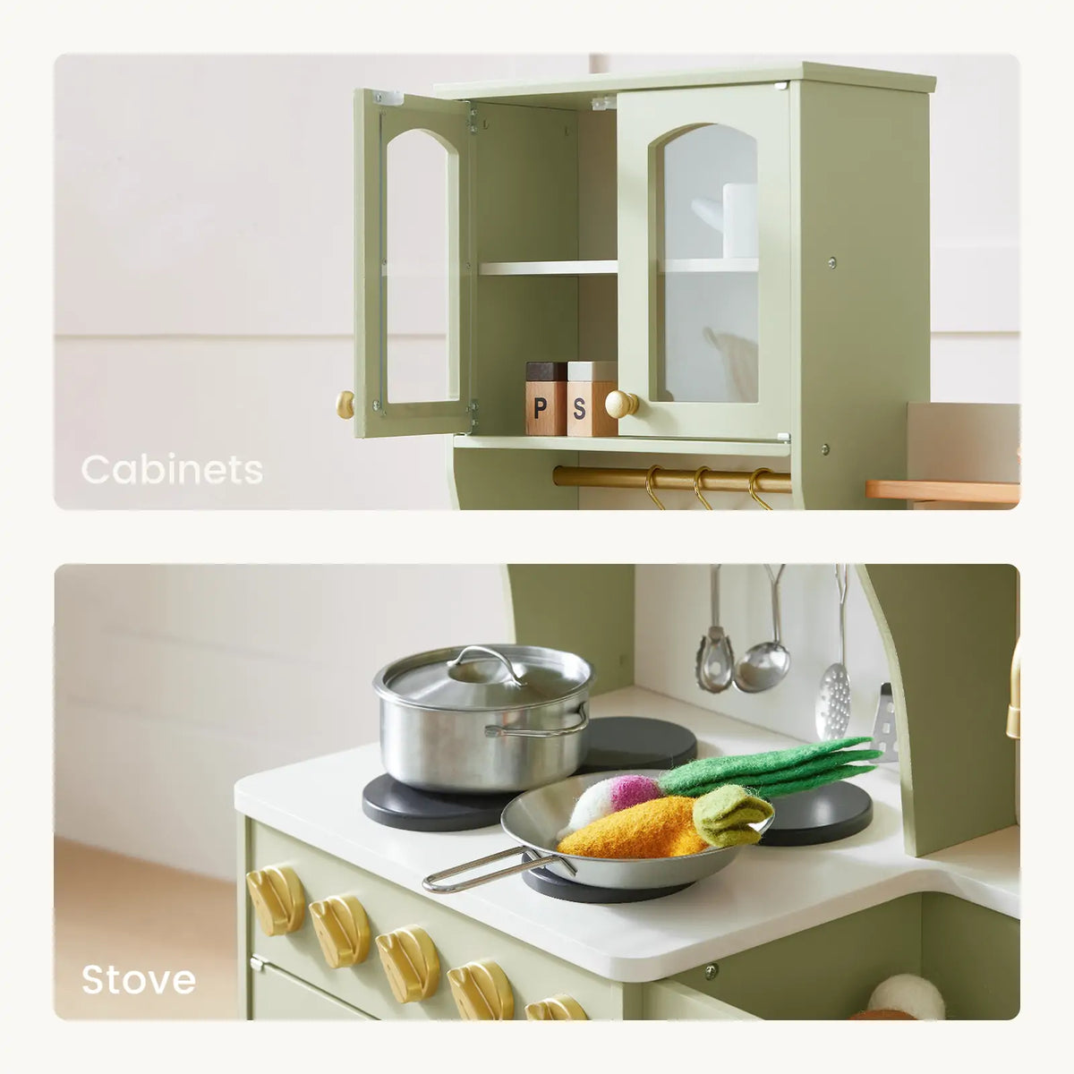 Tiny Land® Serenity Play Kitchen - Sage Green - Tiny Land INC