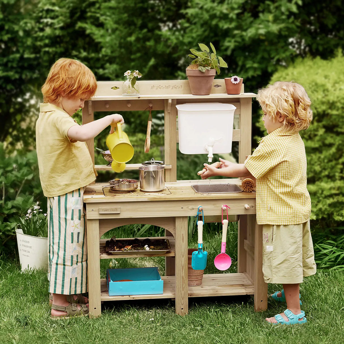 Tiny Land® Mud Kitchen - DuoPlay Outdoor Play Kitchen for Kids - Tiny Land INC
