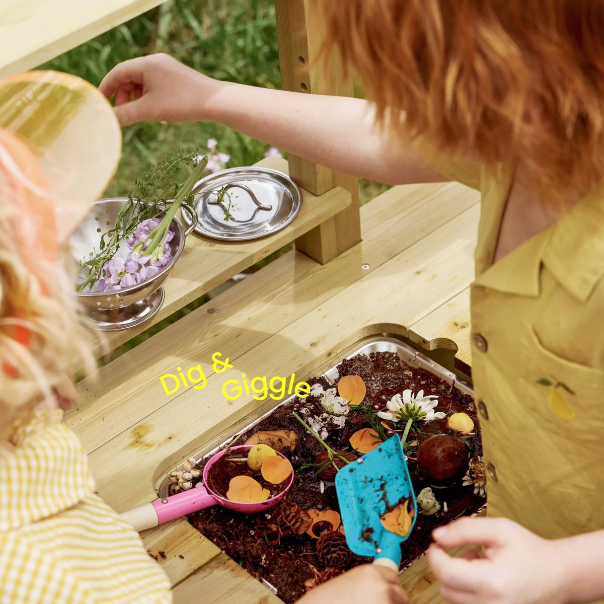 Tiny Land® Mud Kitchen - DuoPlay Outdoor Play Kitchen for Kids - Tiny Land INC