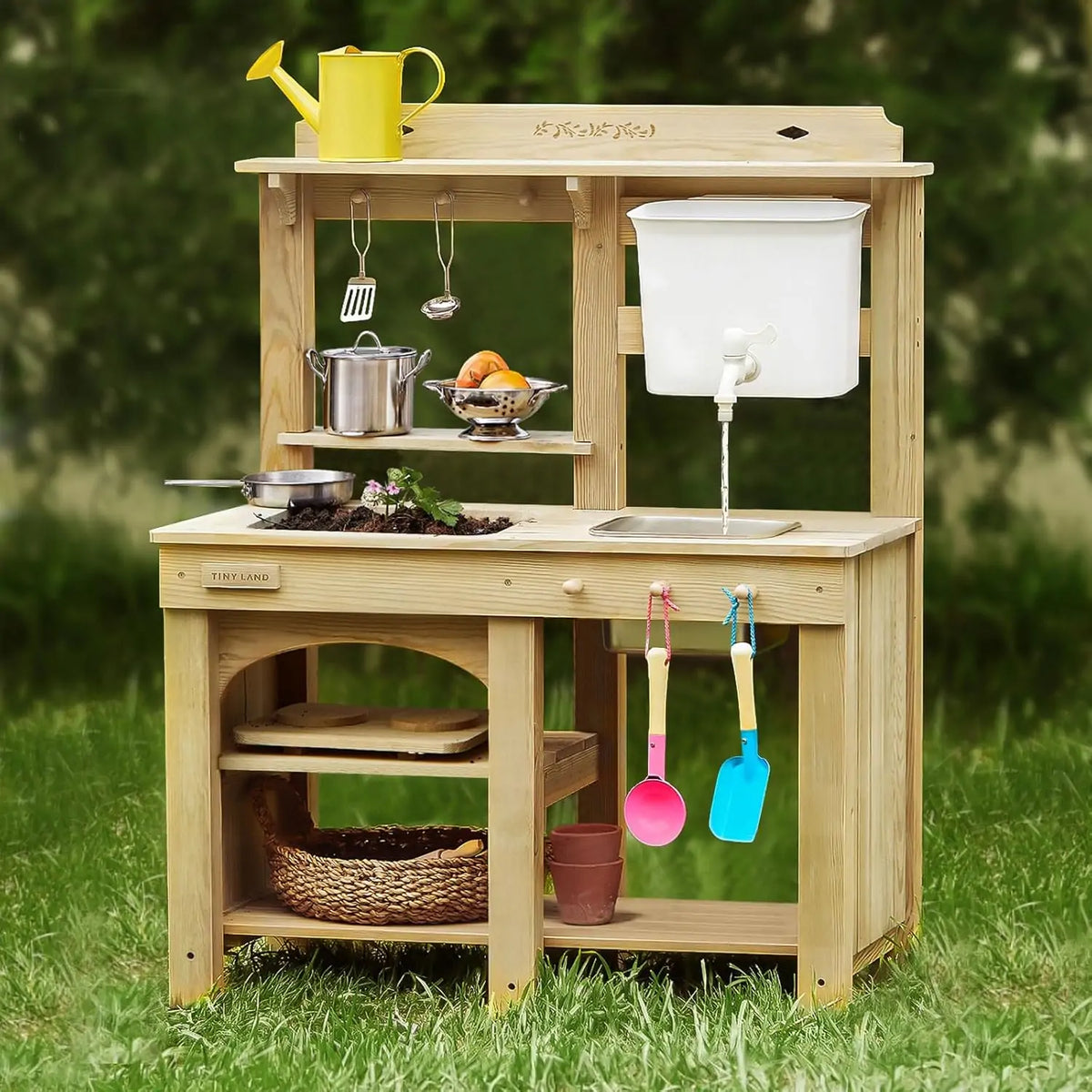 Tiny Land® Mud Kitchen - DuoPlay Outdoor Play Kitchen for Kids - Tiny Land INC