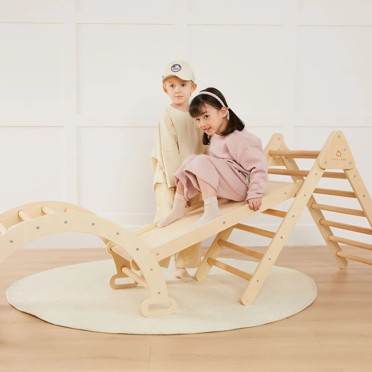 Tiny Land® 7 - in - 1 Montessori Climbing Set with Play Pad - Tiny Land INC