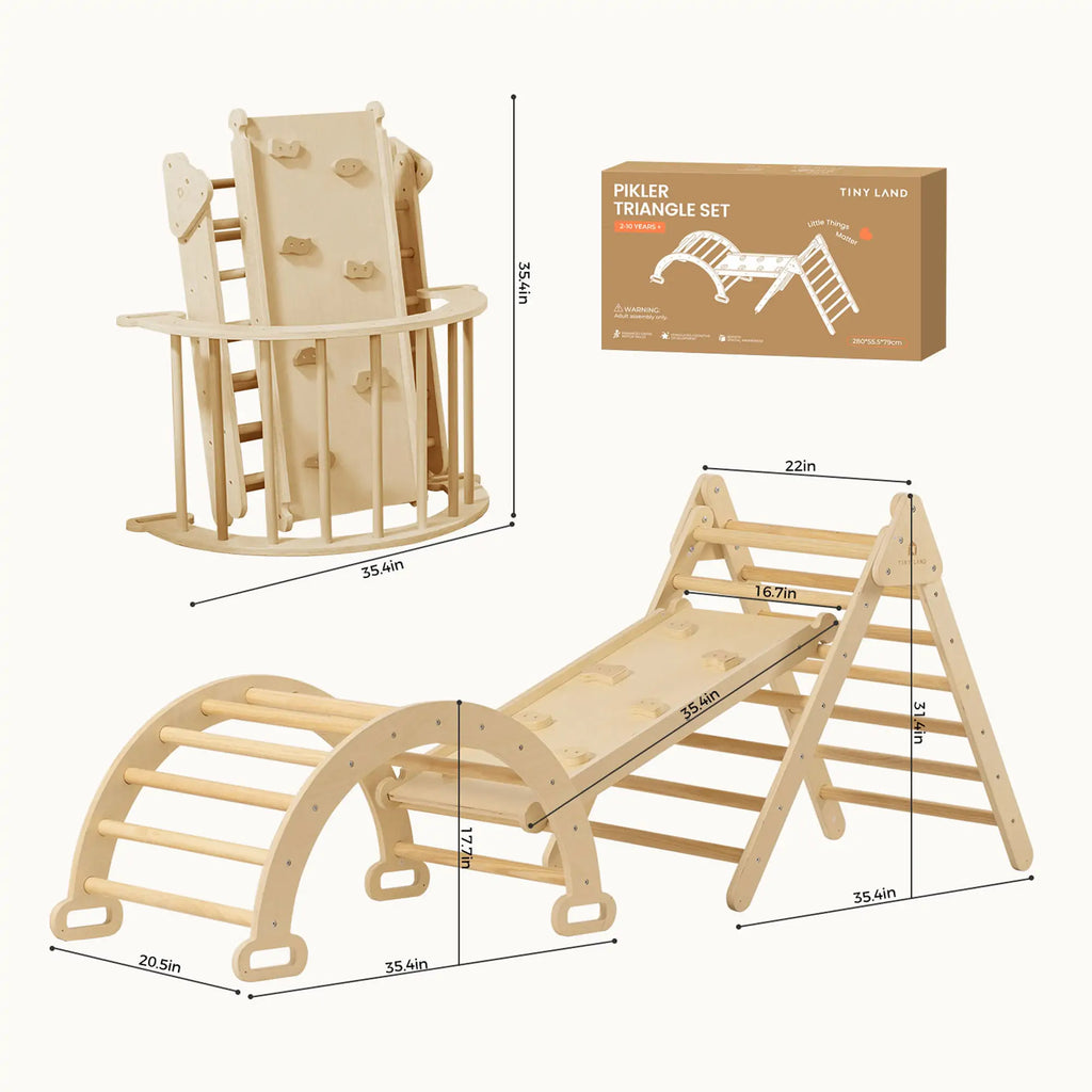 Tiny Land® 7 - in - 1 Montessori Climbing Set with Play Pad - Tiny Land INC