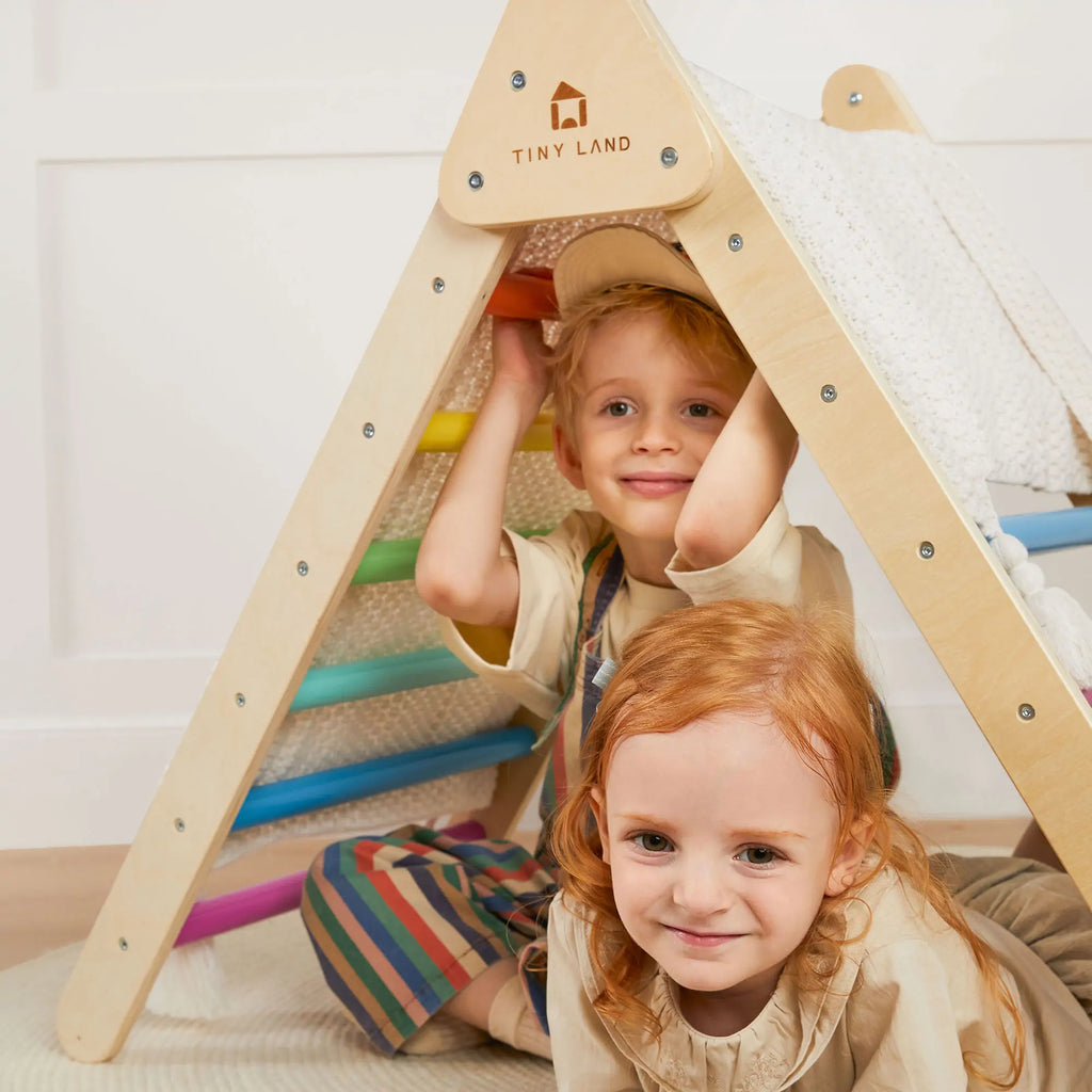 Tiny Land® 7 - in - 1 Rainbow Climbing Set with Play Pad - Tiny Land INC