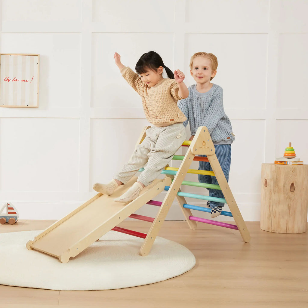 Tiny Land® 7 - in - 1 Rainbow Climbing Set with Play Pad - Tiny Land INC
