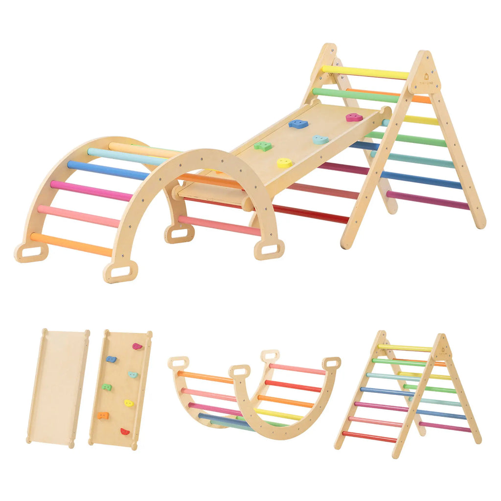 Tiny Land® 7 - in - 1 Rainbow Climbing Set - Tiny Land INC