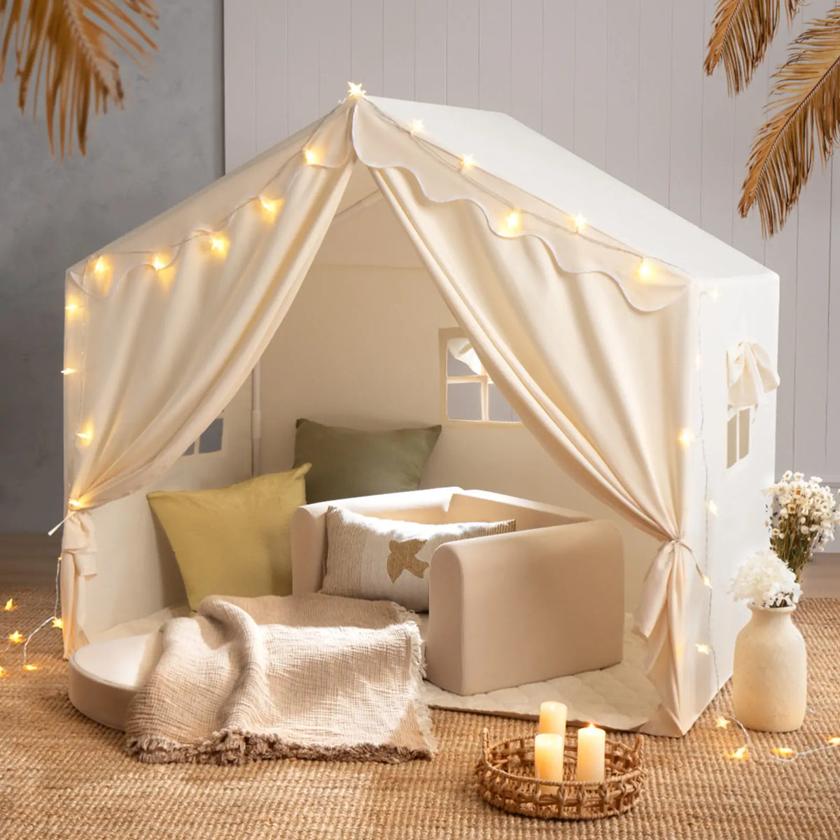 Tiny Land® Large Cozy Tent with Star Lights - Tiny Land INC