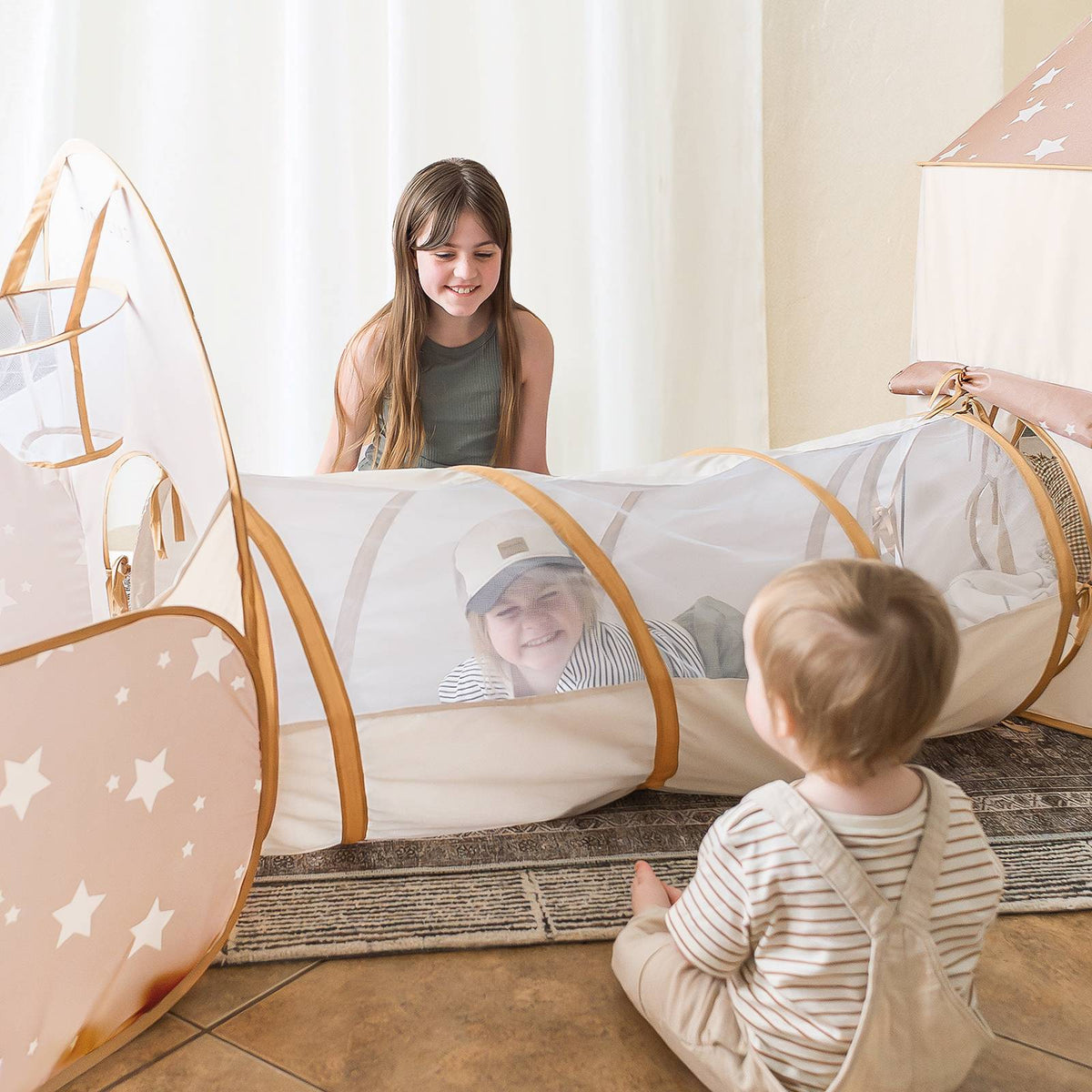 Tiny Land® Compact Adventure 3 - in - 1 Play Tunnel With no Balls - Tiny Land INC