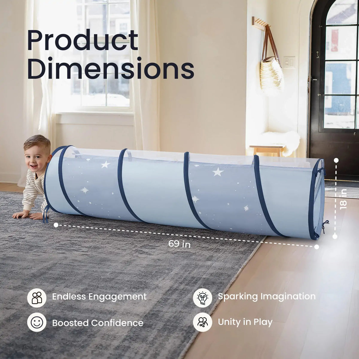 Tiny Land® Adventure Play Tunnel - Blue - Tiny Land INC