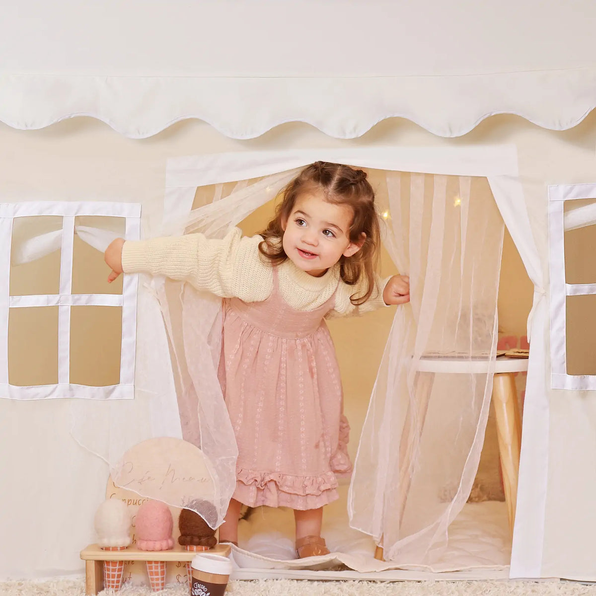 Tiny Land® Natural Cream Playhouse - Tiny Land INC