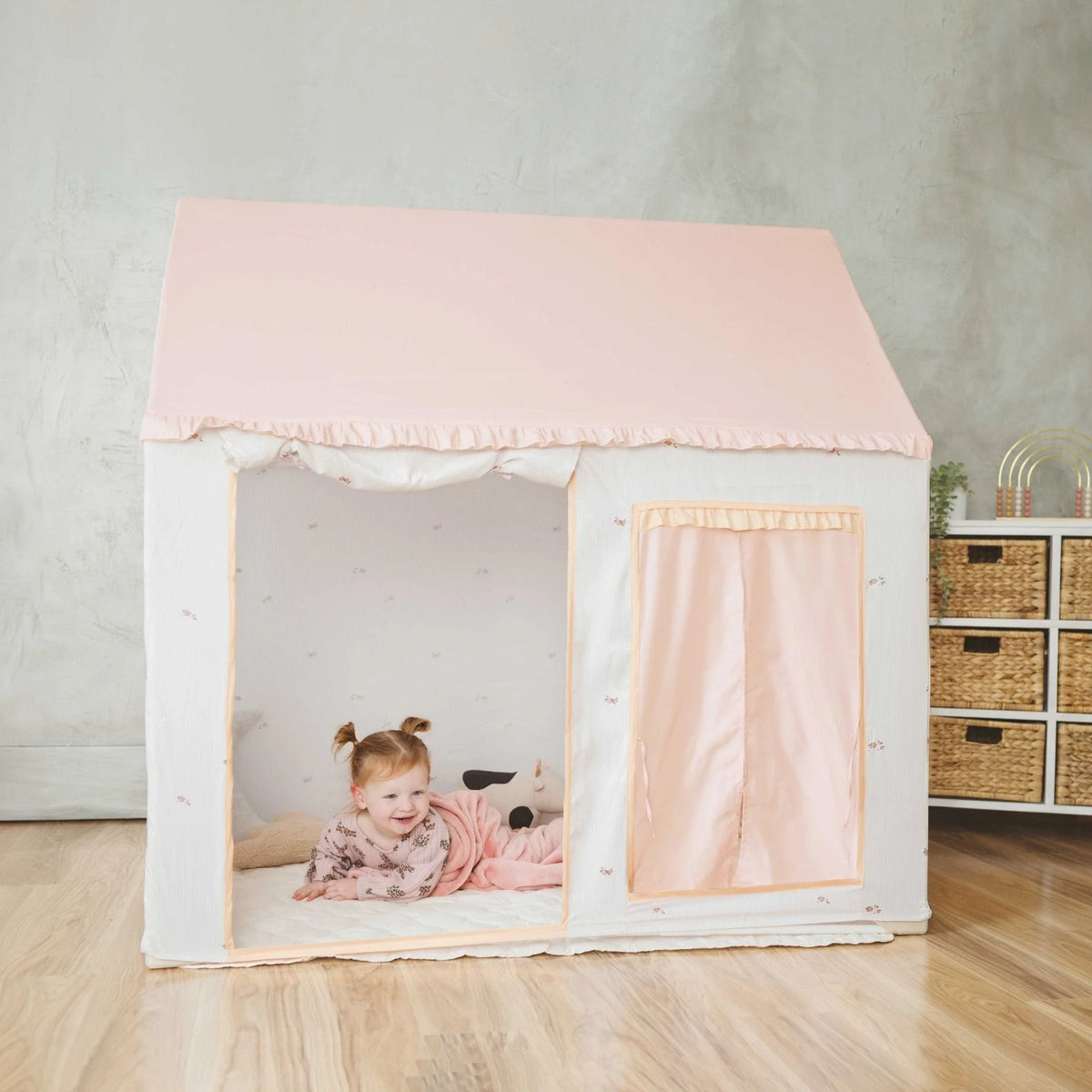 Tiny Land® Sweet Citrus Kid's Play Tent - Creamy white/pink - Tiny Land INC