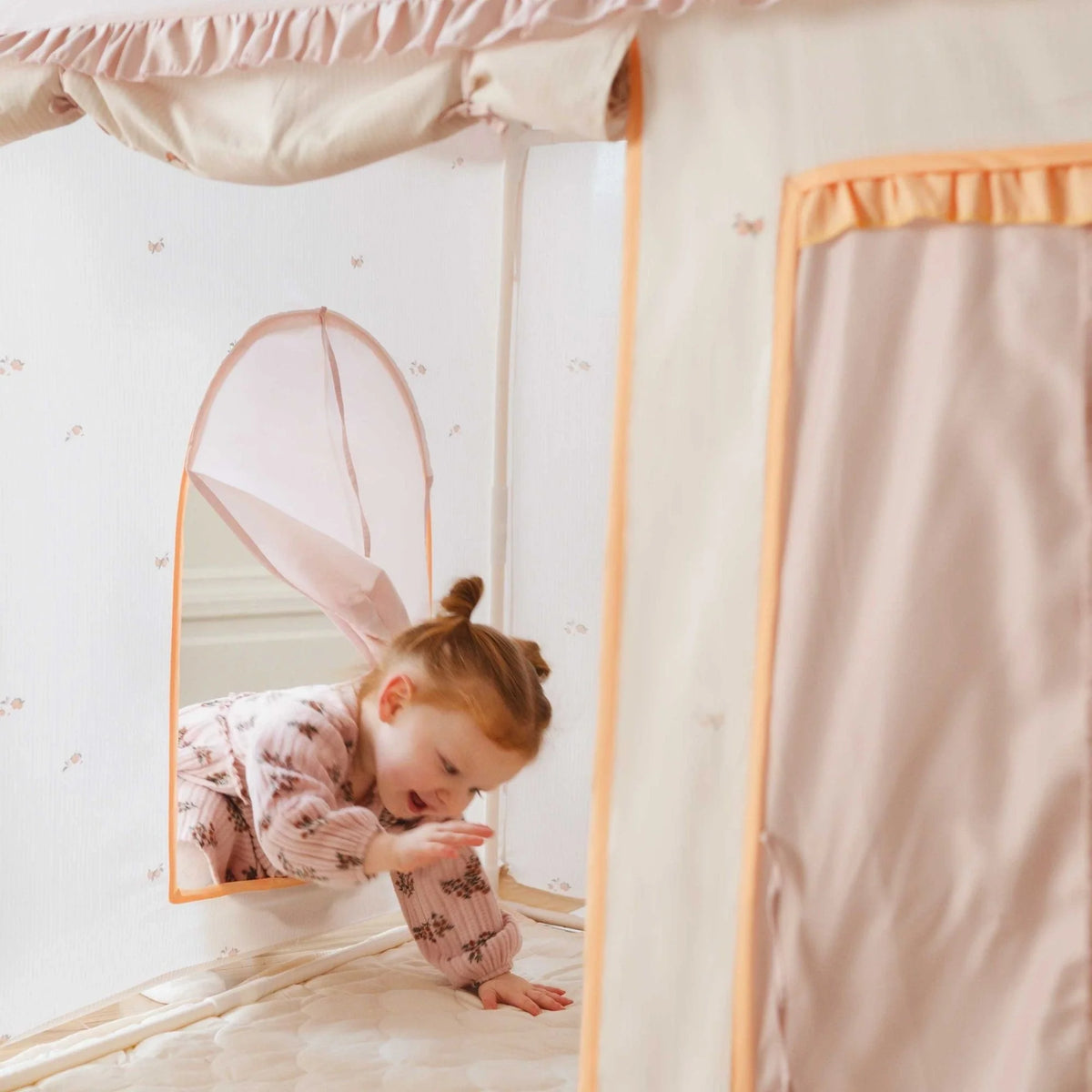 Tiny Land® Sweet Citrus Kid's Play Tent - Creamy white/pink - Tiny Land INC