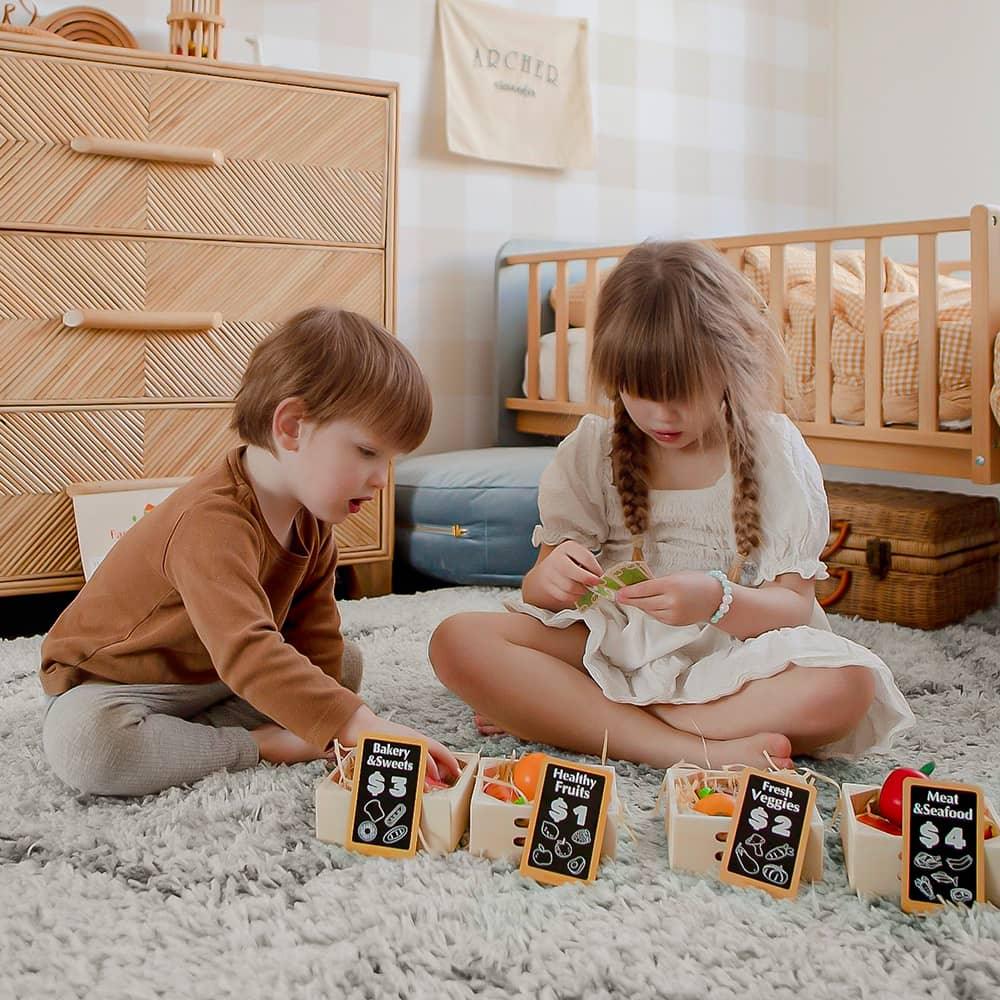 Tiny Land® Wooden Play Food For Kitchen with NO rack - Tiny Land INC