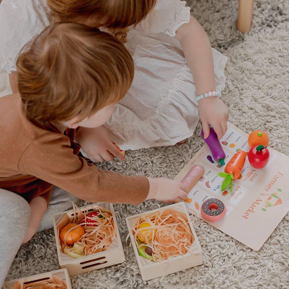 Tiny Land® Wooden Play Food For Kitchen with NO rack - Tiny Land INC