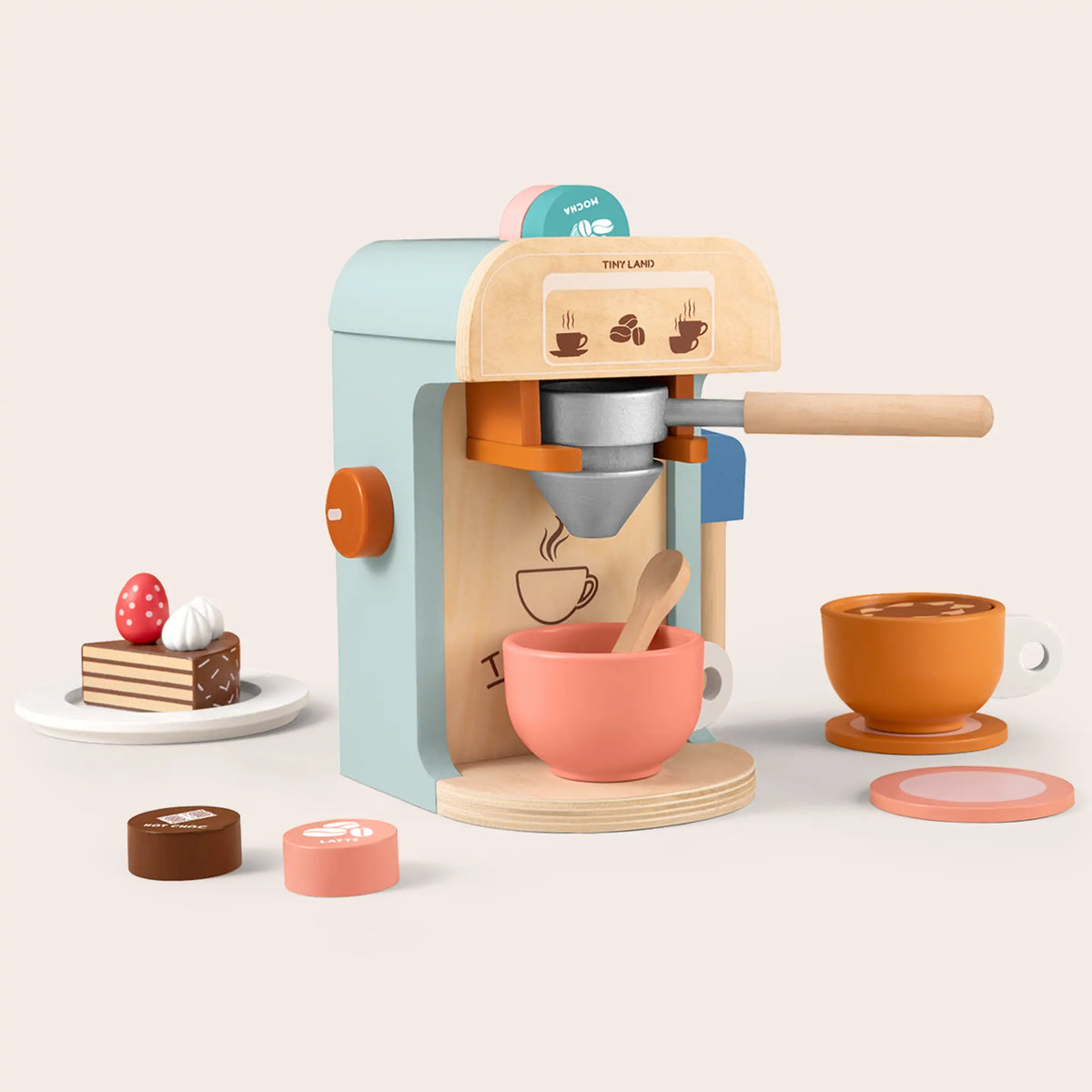Tiny Land® Wooden Kids Play Coffee Maker Set - Tiny Land INC
