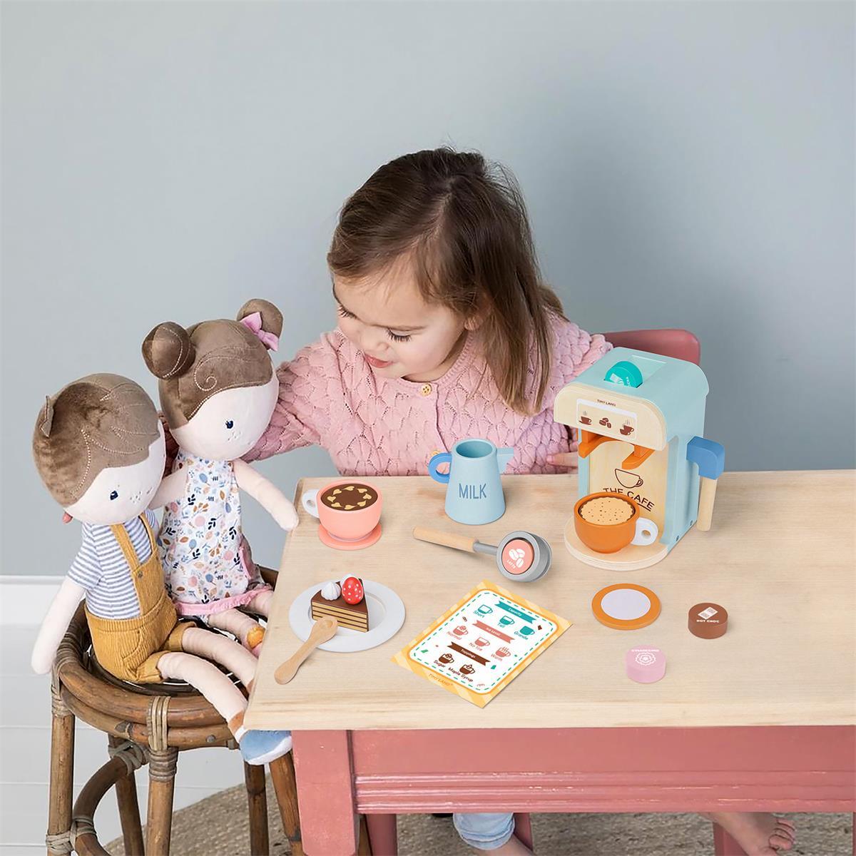 Tiny Land® Wooden Kids Play Coffee Maker Set - Tiny Land INC