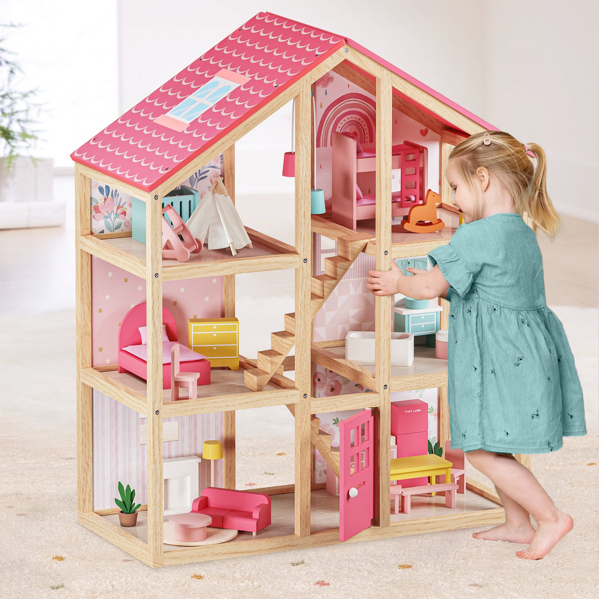 Tiny Land® Sweetwood Love Dollhouse without Dolls - Tiny Land INC